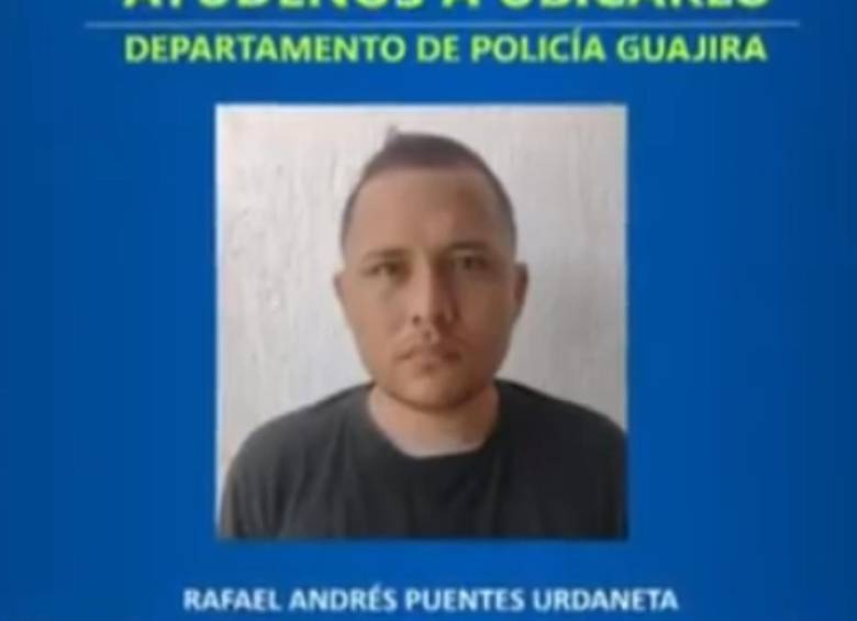 Esta es la foto del peligroso criminal, Rafael Andrés Puentes Urdaneta. FOTO: CORTESÍA POLICÍA 