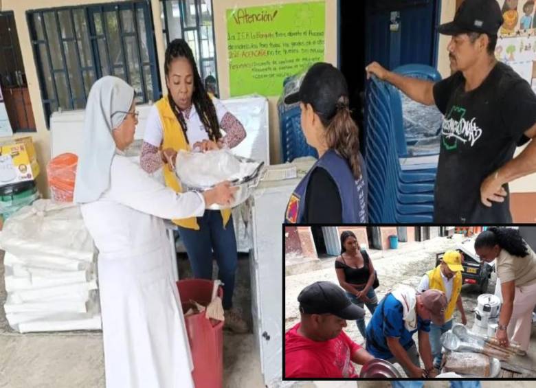 Entrega de ayudas en zonas del Norte de Antioquia por parte de la Unidad. FOTO: Cortesía