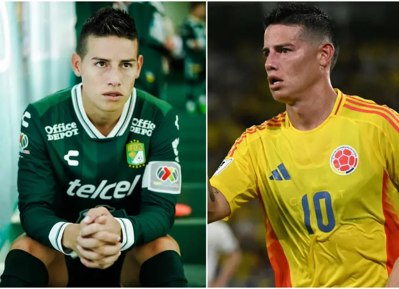 James Rodríguez, es el 10 y capitán en ambas escuadras, pero durante el último tiempo no ha podido brillar de la misma forma en los dos equipos, ¿culpa de él? FOTO: Redes sociales @clubleonfc y @FCFSeleccionCol
