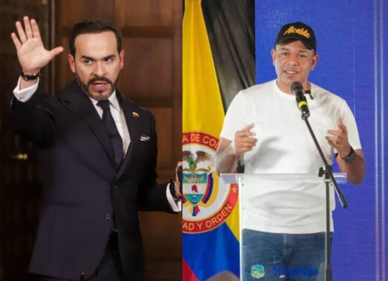 El presidente Abelardo de la Espriella y el alcalde de Sincelejo, Yahir Acuña, protagonizaron un tenso cruce durante un acto oficial en Sucre. FOTO: Colprensa