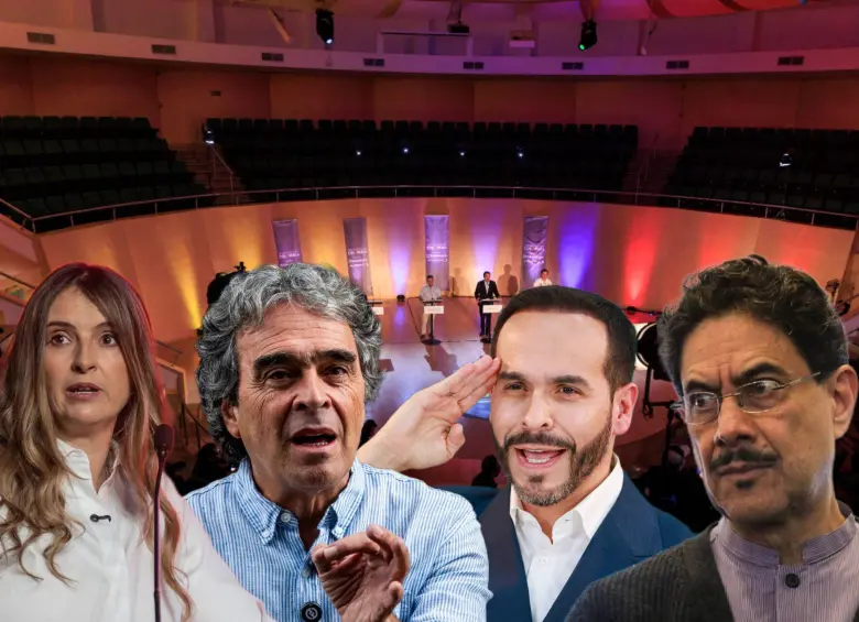 En medio de la polémica por la inasistencia de algunos candidatos a los debates, varios proyectos han buscado que la asistencia a estos encuentros sean obligatorios. En la imagen: Paloma Valencia, Sergio Fajardo, Abelardo de la Espriella e Iván Cepeda. Fotos: Camilo Suárez Echeverry, Jaime Pérez Munévar, Getty Images y Colprensa