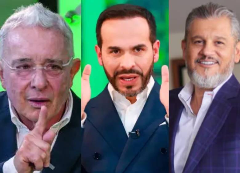Álvaro Uribe, Abelardo de la Espriella y Carlos Suárez, su estratega de campaña. Foto: EL COLOMBIANO/Cortesía.