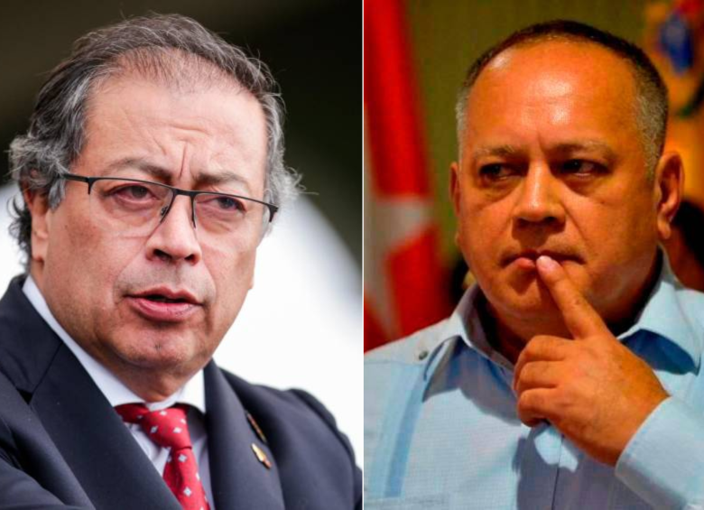 Gustavo Petro y Diosdado Cabello aumentaron su tensa relación luego de que el presidente colombiano apoyar a líderes de la oposición del régimen de Nicolás Maduro. FOTO: Colprensa y AFP