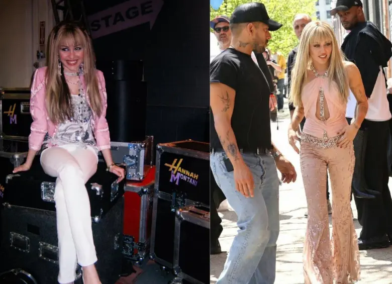 Miley Cyrus fue vista en Malibú con la emblemática peluca rubia durante el rodaje del especial conmemorativo por los 20 años de Hannah Montana, que se estrenará el 24 de marzo de 2026 en Disney+. FOTO: @HannahWorlddd vía X.