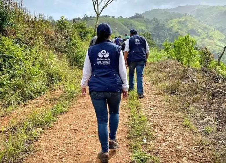 Lo que está ocurriendo llevó a la entidad nacional de derechos humanos a emitir la Alerta Temprana de Inminencia 008 de 2025, a fin de que sean salvaguardados los derechos a la vida, libertad, integridad y seguridad . FOTO: Defensoría.