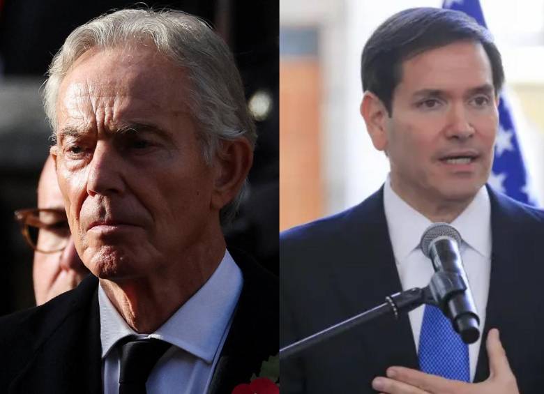 El ex primer ministro británico Tony Blair y al secretario de Estado de Estados Unidos, Marco Rubio, fueron nombrados por el presidente, Donad Trump, como parte del “consejo de paz” en Gaza. FOTO: AFP. 
