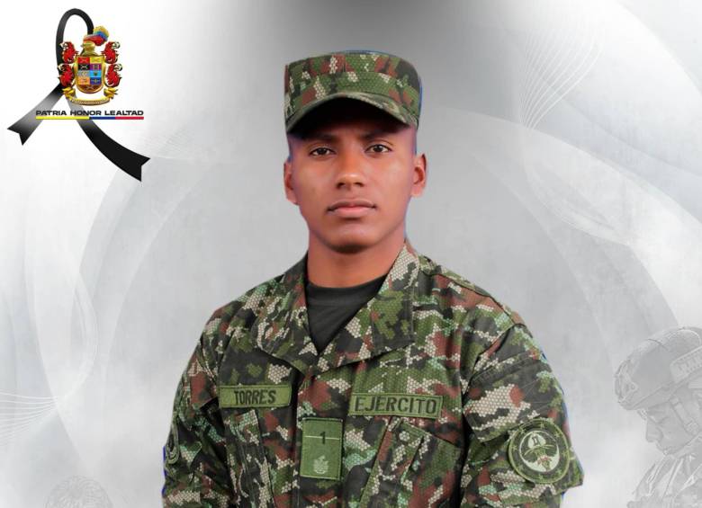 El soldado Idel José Torres murió este 28 de septiembre en un combate con las disidencias de las Farc. El Ejército lamentó su asesinato. Foto: Ejército Nacional de Colombia.