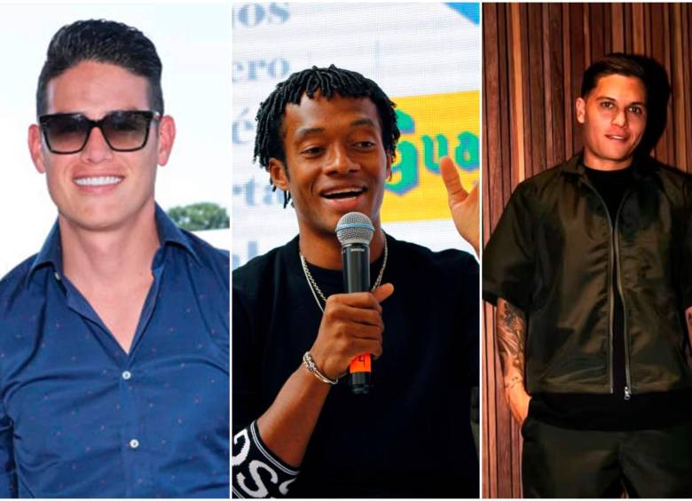 James Rodríguez, Juan Guillermo Cuadrado y Juan Fernando Quintero han desarrollado diferentes negocios mientras construían sus carreras en el fútbol internacional. FOTOS CORTESÍA y GETTY