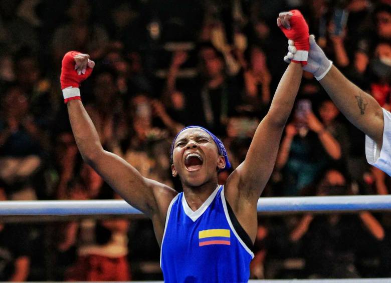 $!La medallista Olímpica Ingrit Lorena Valencia también celebró el oro logrado en Juegos Bolivarianos. FOTO COMITÉ OLÍMPICO COLOMBIANO