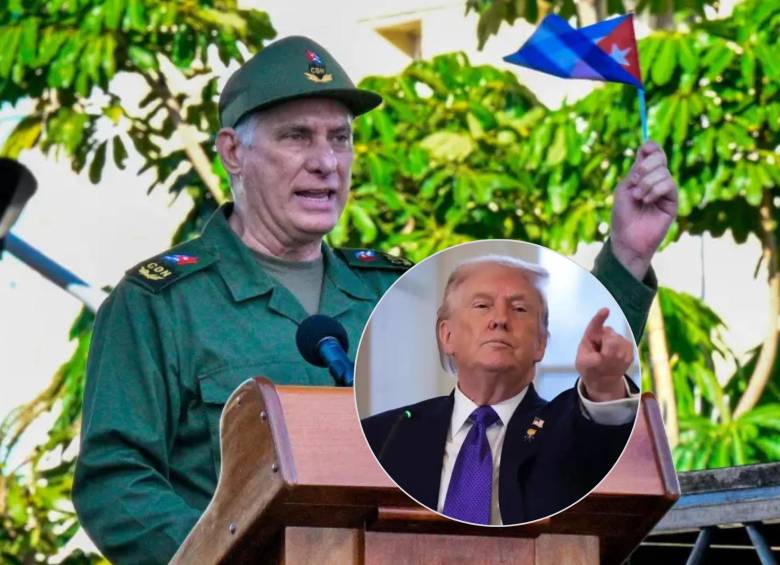 El presidente de Cuba, Miguel Díaz-Canel, y su homólogo estadounidense, Donald Trump,. FOTOS: GETTY y AFP