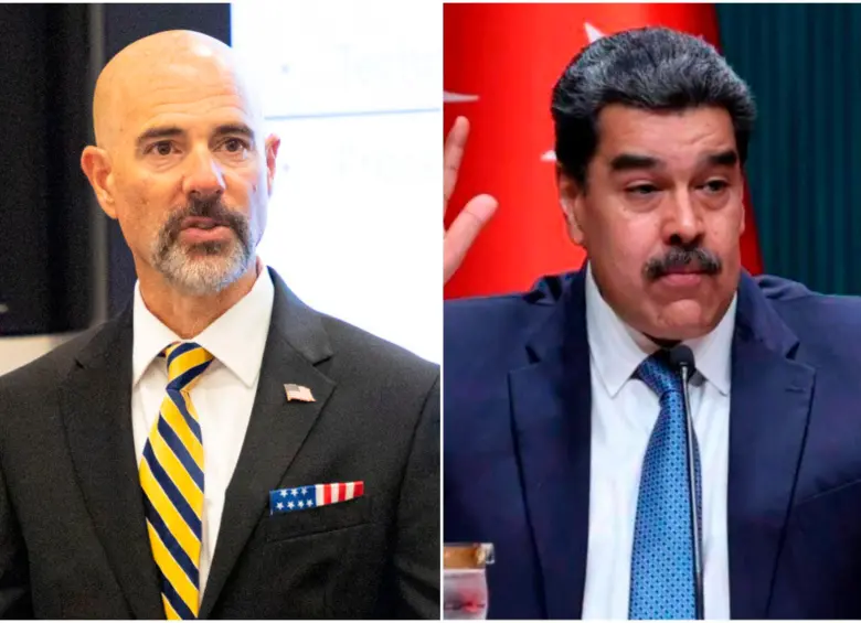 Terry Cole, director de la DEA, y Nicolás Maduro, presidente de Venezuela. FOTOS: Tomada de X @DEAHQ y AFP