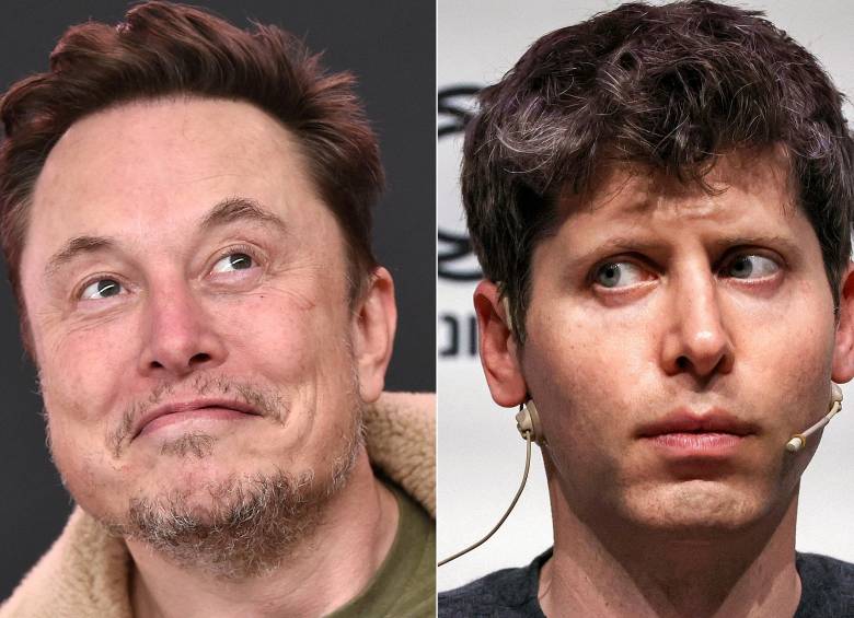 Sam Altman (der.), director ejecutivo de OpenAI, ha declarado en el juicio que Elon Musk (izq.) inició contra la compañía creadora de ChatGPT. FOTO LISA O'CONNOR Y JACK GUEZ/AFP