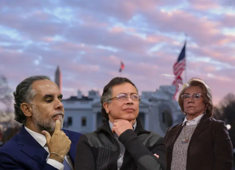 El presidente Gustavo Petro tiene dos semanas para conformar la comisión que lo acompañaría a la reunión en la Casa Blanca con Donald Trump. En la imagen: Armando Benedetti, Gustavo Petro y Rosa Yolanda Villavicencio. Fotos: Getty Images y Colprensa
