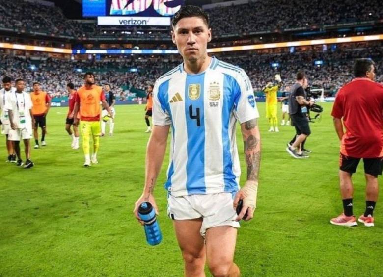 Gonzalo Montiel, lateral derecho de 27 años de la Selección Argentina, tras vencer a Canadá. FOTO: REDES SOCIALES