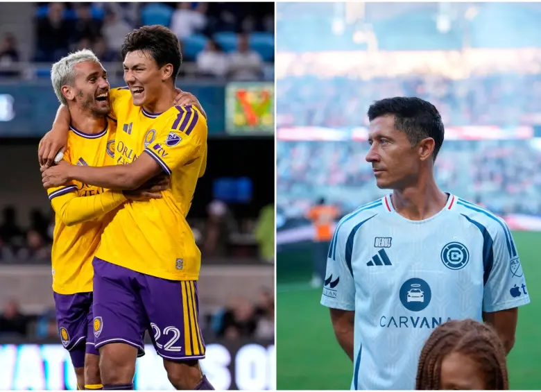 Antoine Griezmann y Robert Lewandowski son los dos grandes fichajes de la MLS para esta temporada. FOTOS: X Orlando City y Chicago Fire