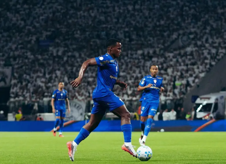 Jhon Arias vs. Santos por la Copa con Palmeiras. FOTO: Tomada de redes sociales @jhonariasa