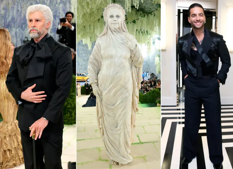 Bad Bunny usó maquillaje y prótesis para su traje. Heidi Klum también. Maluma llegó a la Met Gala vestido por su compatriota Haider Ackermann. FOTOS Getty