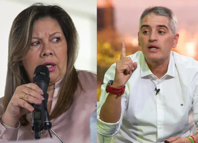 A la izquierda, la fiscal general Luz Adriana Camargo, y a la derecha el gobernador de Antioquia, Andrés Julián Rendón.