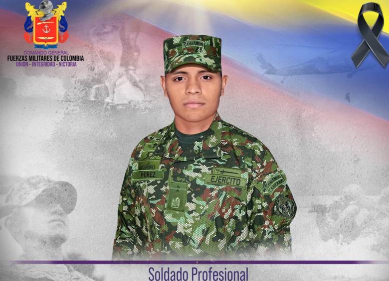 El soldado profesional Rodney Pérez Vaquero, murió al caer en un campo minado. Foto: Fuerzas Militares