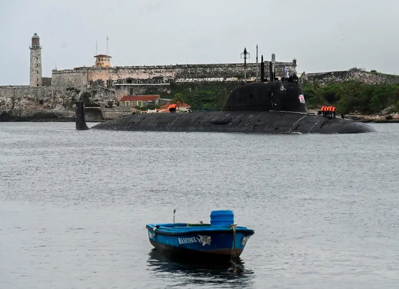 El submarino ruso estará por cinco días en Cuba. FOTO AFP