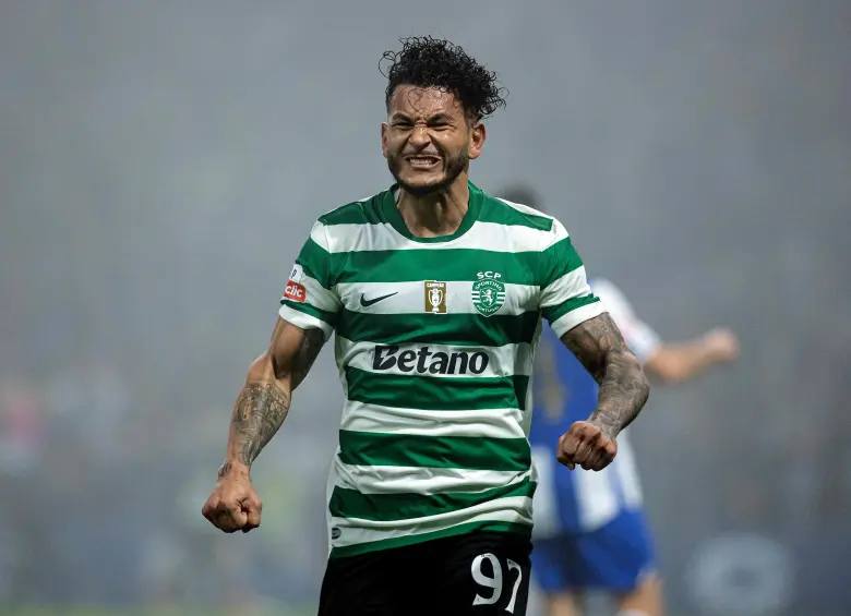 El delantero portugués Luis Javier Suárez, de 28 años, anotó otro gol con el Sporting de Lisboa. Foto: tomada del X de @SportingCP