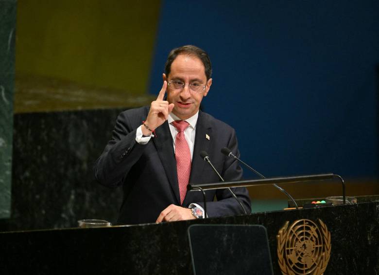 Habla el vicepresidente José Manuel Restrepo en las Naciones Unidas. Foto: AFP