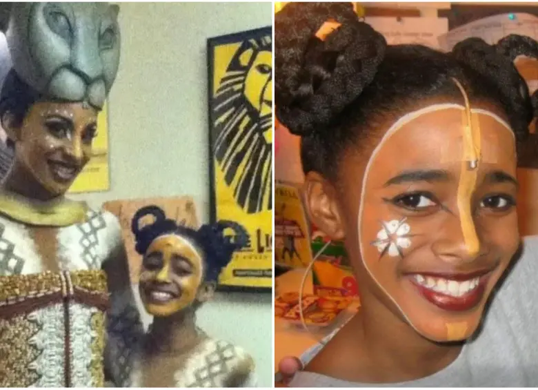 Imágenes de cuando Imani actuó en el Rey León de Broadway. FOTO: Tomada de redes sociales @imanidiasmith y GoFundMe