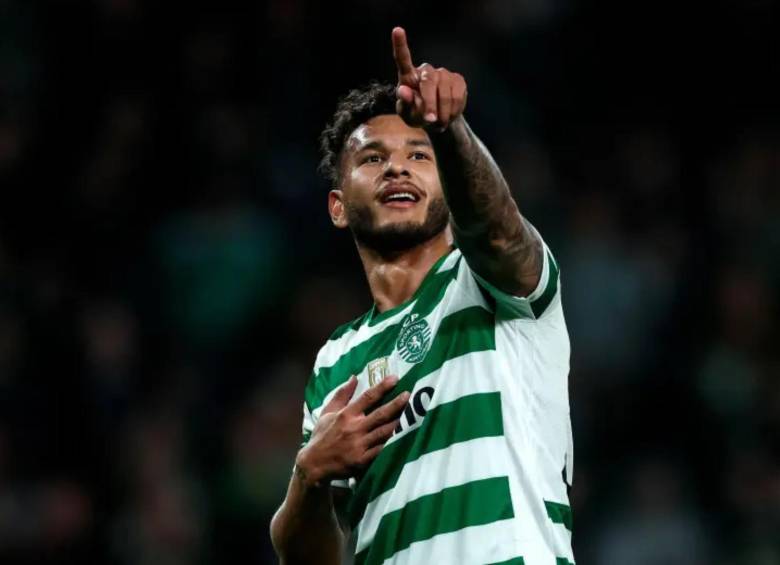 Pese a sumar cinco partidos sin marcar y enfrentar cuestionamientos sobre su estado físico, el delantero colombiano fue la pieza clave en el esquema defensivo que instaló al Sporting de Lisboa en la final de Copa. FOTO: Tomada de redes sociales @SportingCP