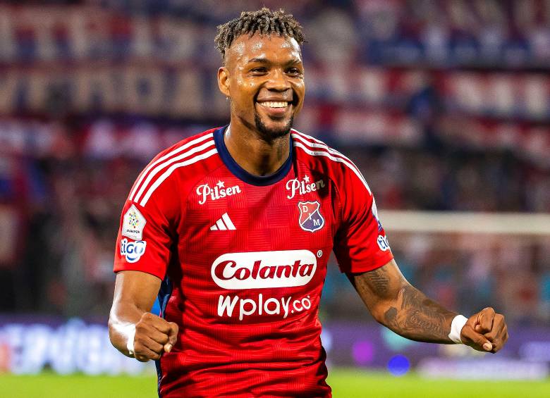 El lateral derecho del DIM, Léyser Chaverra, marcó el último gol de Millonarios en el estadio El Campín de Bogotá. Fue en febrero del 2025. Foto: Camilo Suárez