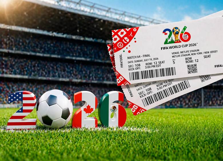 Las boletas para el Mundial 2026 están escasas debido a la alta demanda de los aficionados. FOTO: Ilustración El Colombiano