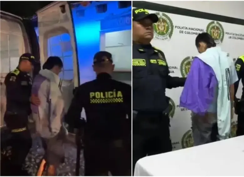Momento en el que Daniel Tarazona Toloza, de 26 años, fue capturado por la Policía. FOTO: Policía Nacional