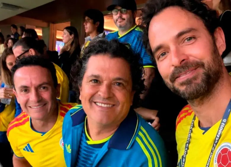 Fonseca, Carlos Vives y Manolo Cardona estuvieron en las tribunas durante el debut de la selección Colombia en el Mundial de la Fifa 2026. Foto: cortesía @manolo cardona.