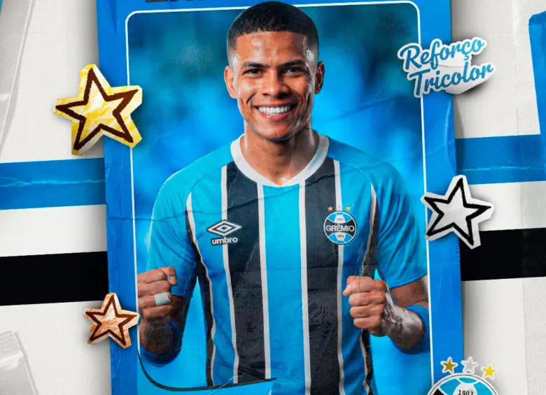 El futbolista José Enamorado firmó contrato con Gremio hasta finales del 2028. Foto: tomada del x de @Gremio