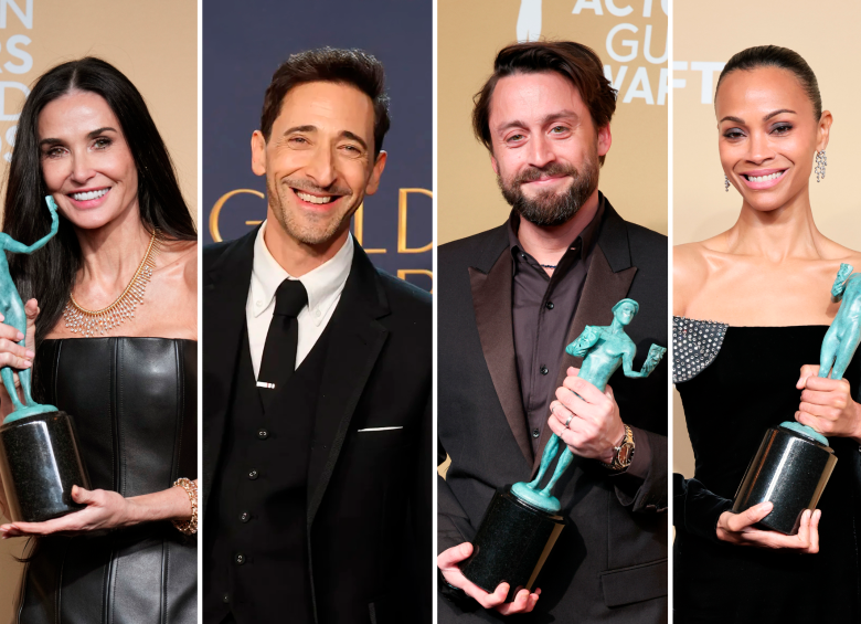 Demi Moore, Adrien Brody, Kieran Culkin y Zoe Saldaña. FOTOS Getty