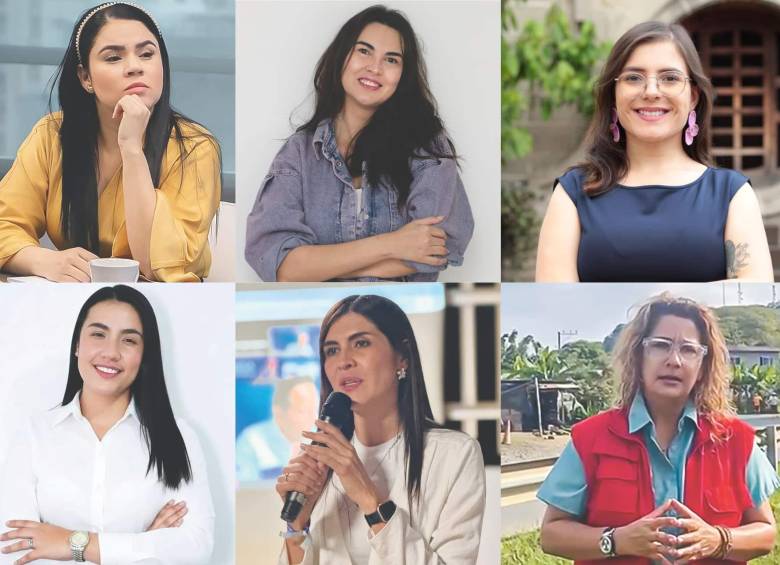 De izquierda a derecha y de arriba a abajo algunas de las candidatas a la Cámara de Representantes por Antioquia: Yulieth Sánchez, Hannah Escobar, Alejandra Sánchez, Verónica Estrada, Marcela Eusse, Yucelly Rincón