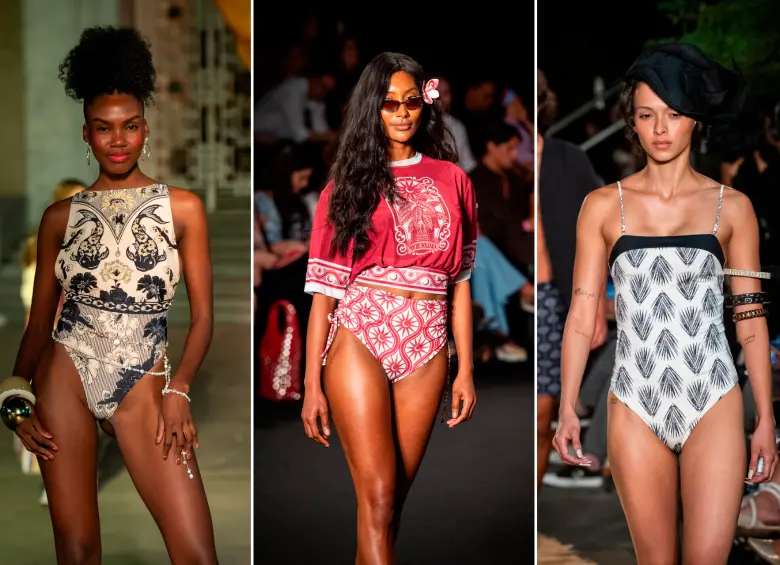 De izquierda a derecha las propuestas de Agua Bendita, Saudade de Vocé y Alado. FOTOS Cortesía Inexmoda