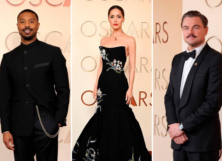 Michael B. Jordan, Rose Byrne y Leonardo DiCaprio se robaron muchas miradas durante su paso por la alfombra roja de los Óscar. Fotos: Getty.