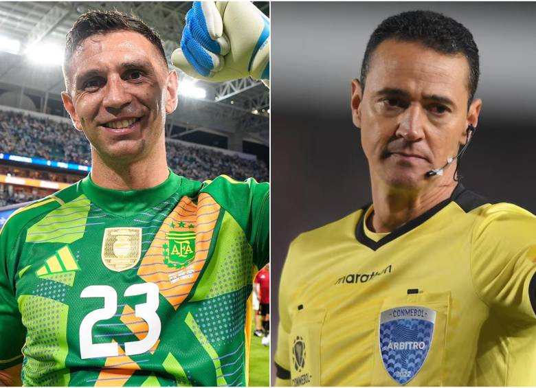 Los jugadores de Argentina cuestionaron varias decisiones del árbitro colombiano en el partido que al final perdieron contra Ecuador 1-0 de visitante. FOTO: Redes sociales @emimartinezz1 y AFP