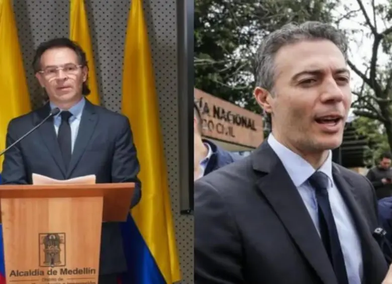 Imagen de referencia de los alcaldes de Medellín Federico Gutiérrez y Daniel Quintero, quienes están enfrascados en luchas jurídicas por sus comentarios en redes. FOTO: Alcaldía de Medellín y Colprensa