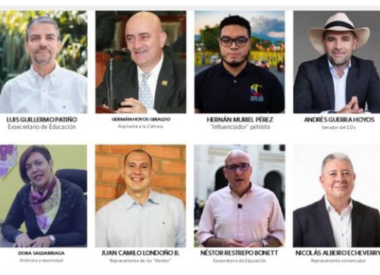 Algunas de las cabezas de lista y candidatos a la Cámara de Representantes por Antioquia. FOTO: EL COLOMBIANO