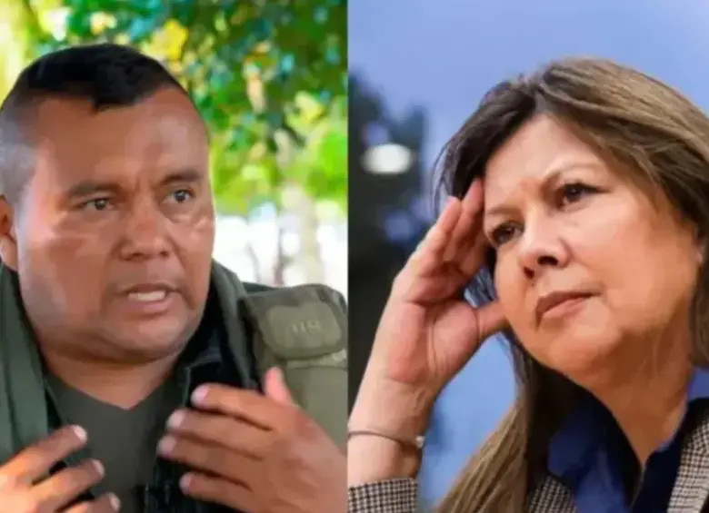 Alexander Díaz Mendoza, alias ‘Calarcá’, y la fiscal general, Luz Adriana Camargo. Foto: Colprensa y captura de video.