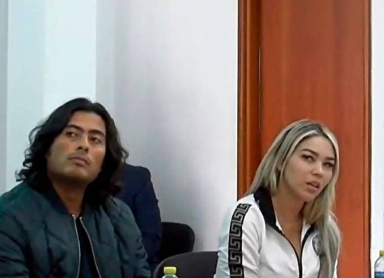 Nicolás Petro Burgos y Day Vásquez en la audiencia de imputación con la Fiscalía. FOTO: ARCHIVO PARTICULAR