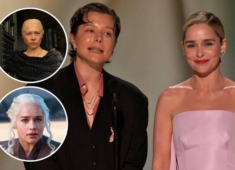 Emilia Clarke y Emma D’Arcy, intérpretes de Daenerys y Rhaenyra Targaryen en Juego de Tronos y La casa del dragón. Foto: HBO / Emmy 2026