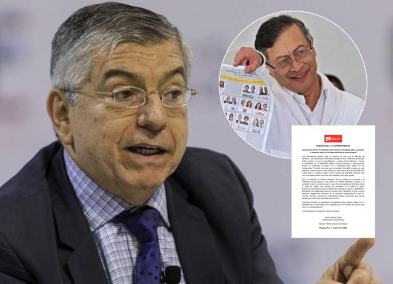 César Gaviria le realizó un llamado al presidente Gustavo Petro para que gobierne con responsabilidad en los últimos meses antes de salir de la Casa de Nariño. Fotos: Getty Images. AFP y Cortesía Partido Liberal