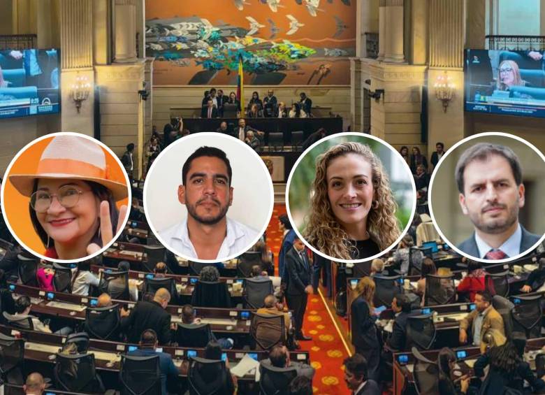 Sandra Ramírez, Álex Flórez, Juliana Gutiérrez y Andrés Forero, algunas de las figuras más relevantes de los partidos y movimientos mencionados. Foto: Archivo/Redes/Cortesía