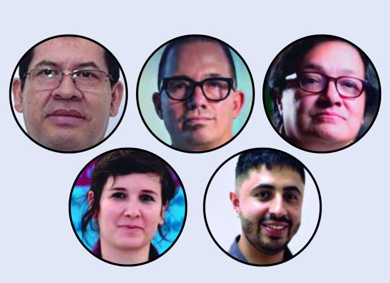 En la fila de arriba: Milver Rojas, Wilmar Mejía y Amelia Pérez; abajo, Tamara Ospina y Pablo Zabala. Foto: Redes sociales.
