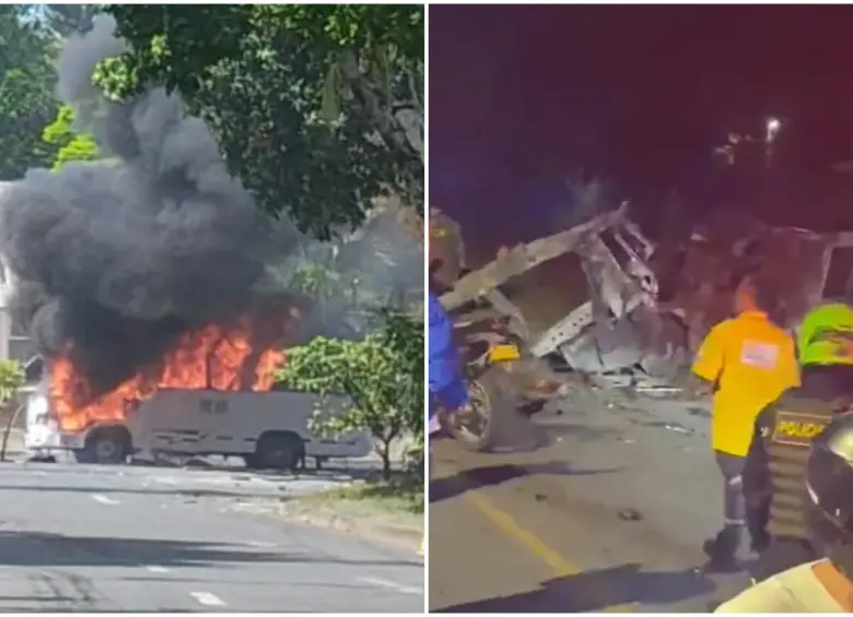 Este nuevo ataque contra las instalaciones del batallón Codazzi en Palmira sucedió en menos de 12 horas después de que un bus estallara en las inmediaciones del Cantón Militar Pichincha en Cali. FOTO: Captura de video de redes sociales y Colprensa