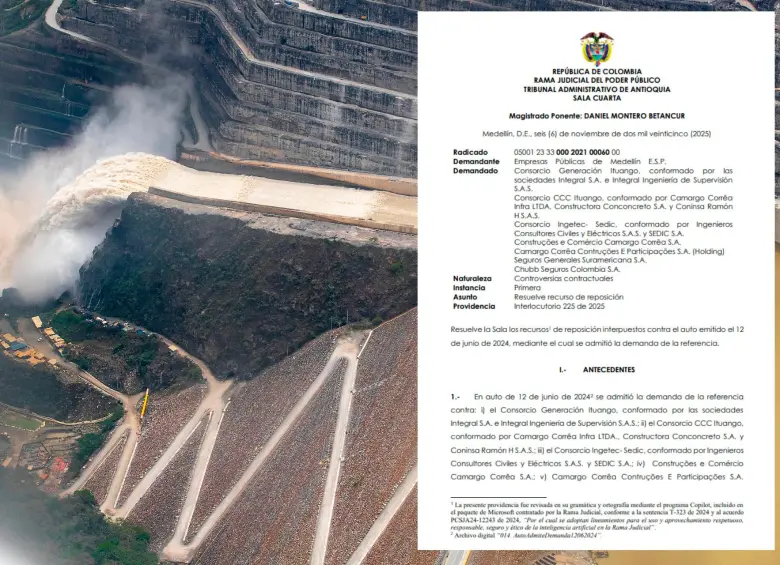 El Tribunal Administrativo de Antioquia resolvió un recurso de reposición dentro de una demanda presentada por EPM por la emergencia de Hidroituango. FOTO: EL COLOMBIANO