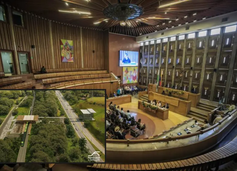 Imagen de referencia de la Asamblea departamental de Antioquia. Adelante, una de las futuras estaciones del tren hacia Barbosa. Foto: Andrés Camilo Suárez Echeverry y Cortesía.
