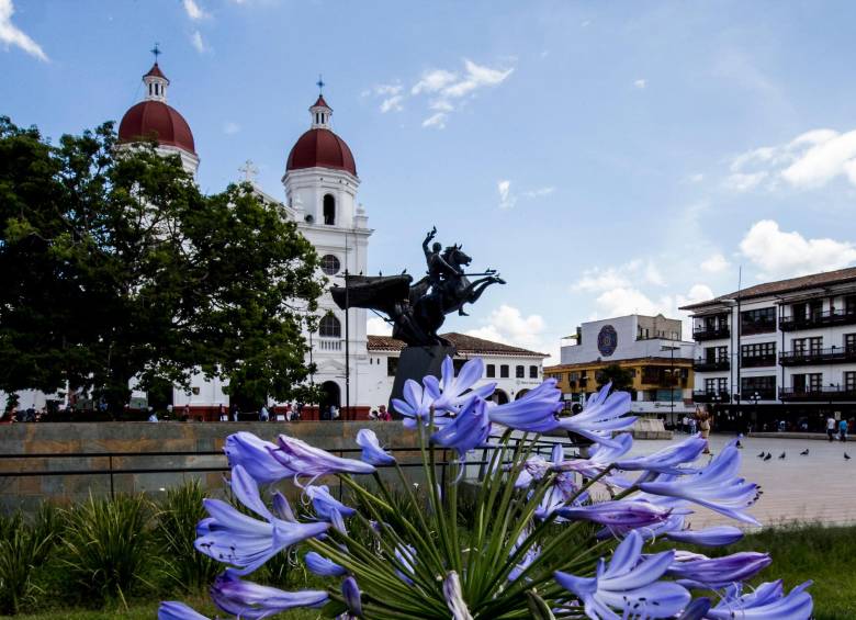 Parque del municipio de Rionegro, donde se registró la menor tasa de desempleo. FOTO: EL COLOMBIANO.